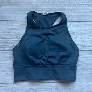 iron blue lululemon ebb to train sports bra - size 6